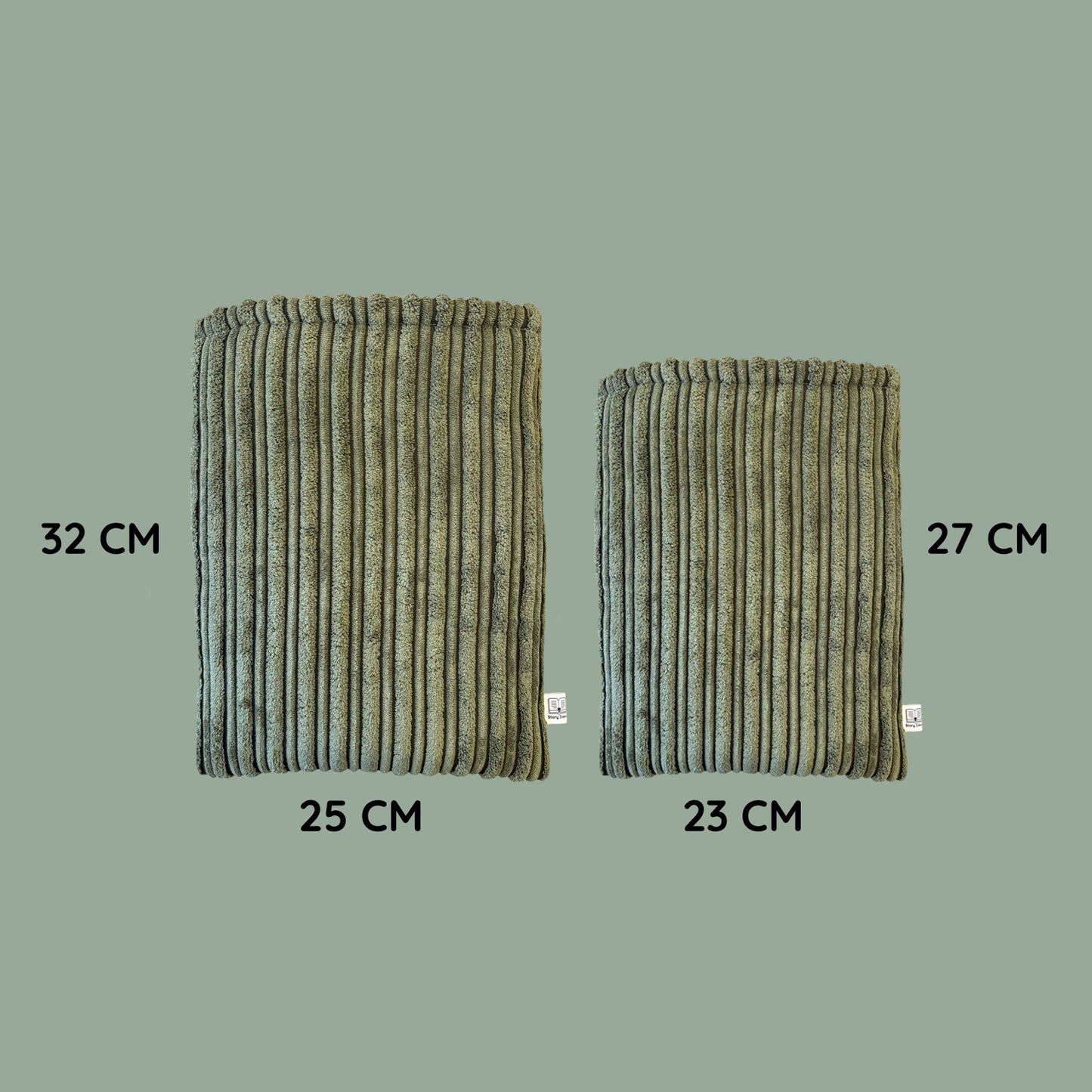 Book Sleeve Double Rib English Green