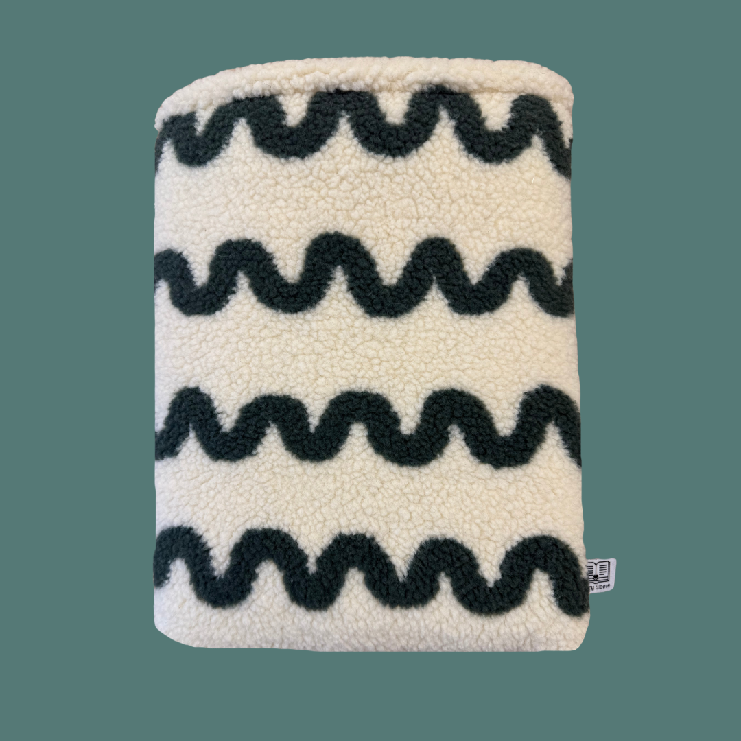 Book Sleeve Fluffy Green Waves